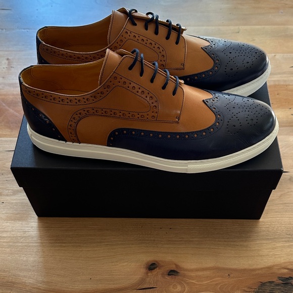 UNDANDY Brown and Blue Oxford Shoes - Picture 3 of 9